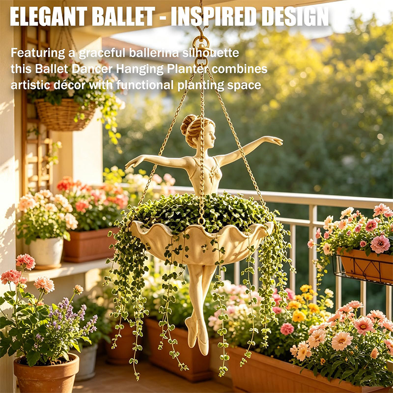 Spider Plant Hanging - Ballet Dancer Hanging Planter Whimsical Ballerina