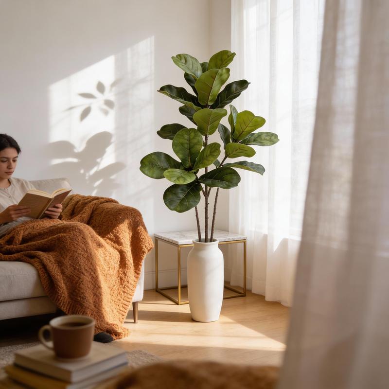 Large Artificial Fiddle Leaf F - огляд і ціна Ficus Lyrata Tree